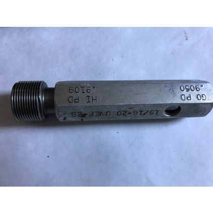 THE PIPE MACHINERY GO NO GO THREAD & PLUG GAUGE 15/16-20 UNEF-2B HI PD .9109,SB