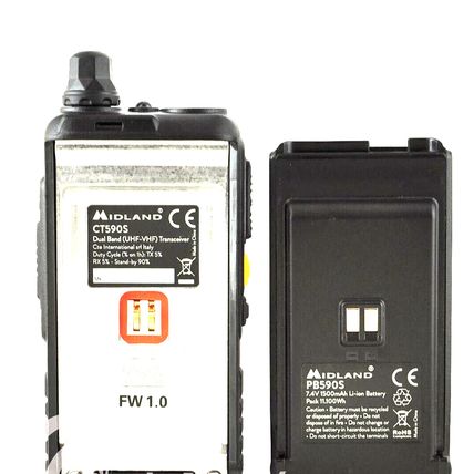 WALKIE BIBANDA MIDLAND VHF/UHF CT-590S 5W TAMAÑO REDUCIDO AURICULAR DE REGALO