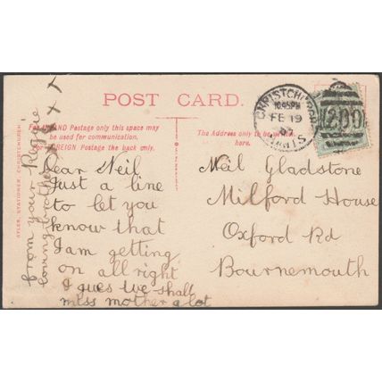 The Priory, Christchurch, Hampshire, 1907 - Ayles Postcard