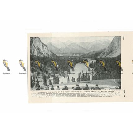 Banff Springs Hotel, View from, Canada, Book Illustration, c1920