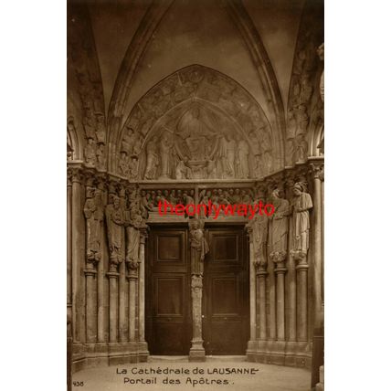 Cathedrale De Lausanne, Portail Des Apotres, Postcard, 1923?