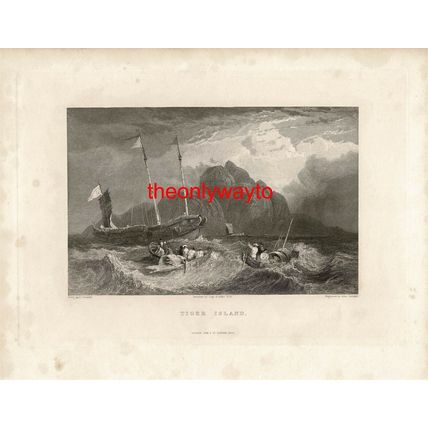 Tiger Island (Pirates Off India), Book Illustration (Print), 1832