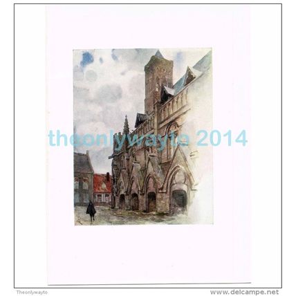 THE TOWN HALL, NIEUPORT, BELGIUM, BOOK ILLUSTRATION (PRINT), 1908