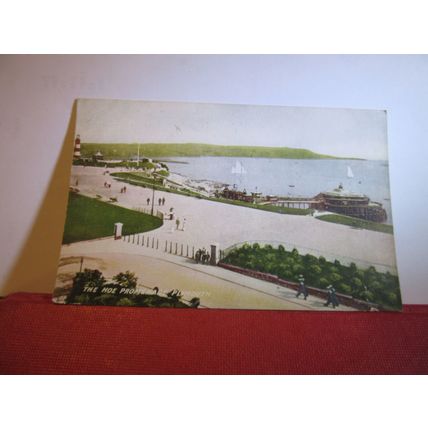 THE HOE PROMENADE, PLYMOUTH unused antique postcard =