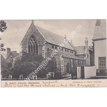 PPC St Johns Church Harleston nr Diss Norfolk 1904