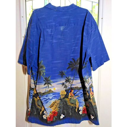 Vtg Styled by RJC Hawaiian Shirt Surfing Longboard Aloha S/S Men’s XL Hula Girl