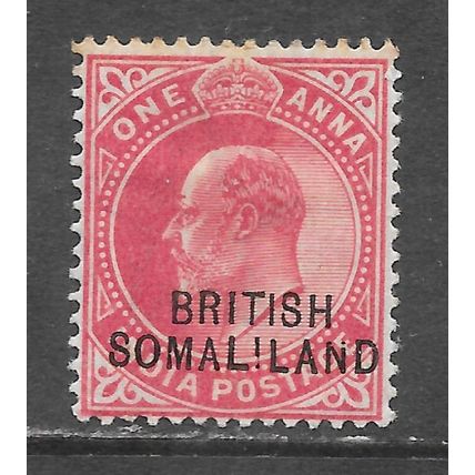 SOMALILAND 1903 KE7 INDIA 1a O/PT BRITISH MINT MH LIL looks L!L exclamation mark