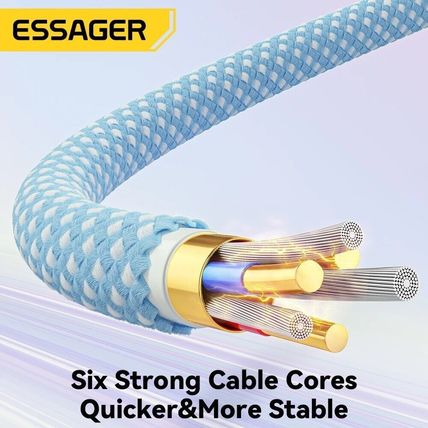 ESSAGER 7A High Power Flash Charge 100W Fast Charging & Data Cable - PINK