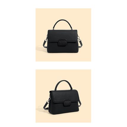 Genuine Leather Women Shoulder Handbags Beach Bag Black