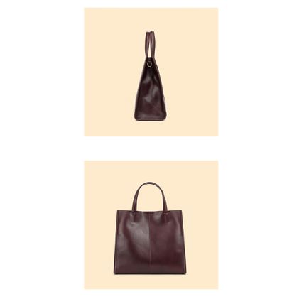 Women Genuine Leather Handbag Brown