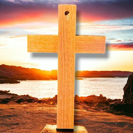 VTG Wood Religious Catholic Last Rites Sick Call Cross Crucifix DD21