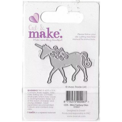 Cut & Make. Unicorn Die Set. 1 Piece. Cardmaking Scrapbooking Die Cutting Crafts