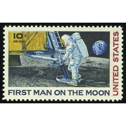 First Man on The Moon Sheet of Thirty Two 10 Cent Airmail Stamps Scott C76