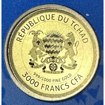 1/1000 Oz Gold Collectible MOUNT RUSHMORE Coin 3000 Francs Chad