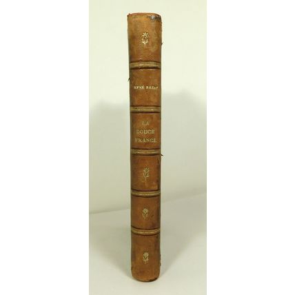 Antique Signed Rene Bazin Leather French Text Book La Douce France 1924 Illustd