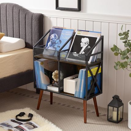 Vinyl Record Storage Holder Rack,250 LP Wooden Record Display Table for Albums B