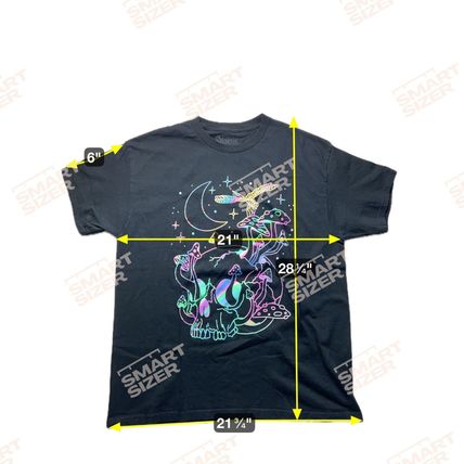 Mushroom Skull Psychedelic Large Glow In Dark T-Shirt Shirt Spencers