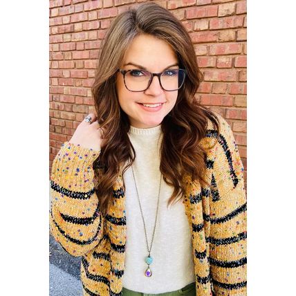 Beige Striped Pom Pom Knit Open Front Long Cardigan