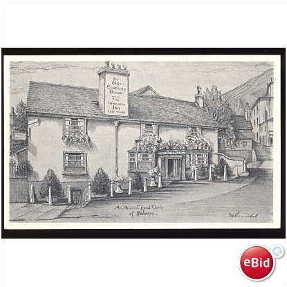 Worcestershire MALVERN Unicorn Inn Barribal Art Postcard