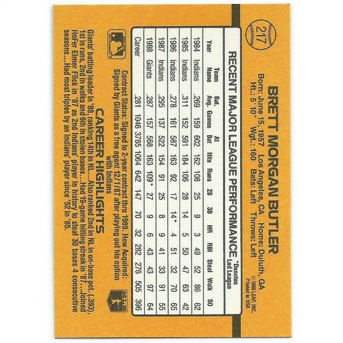 1989 Donruss - #217 - Brett Morgan Butler