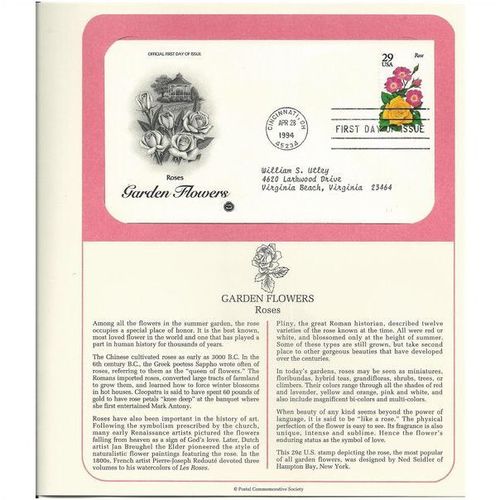 GARDEN FLOWERS : ROSES ' OFFICIAL FIRST DAY of ISSUE ' (1994)