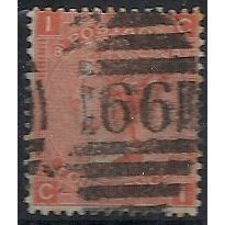 1866 SG94 4d Vermillion Plate 8 Good+ Used Letters "CI".