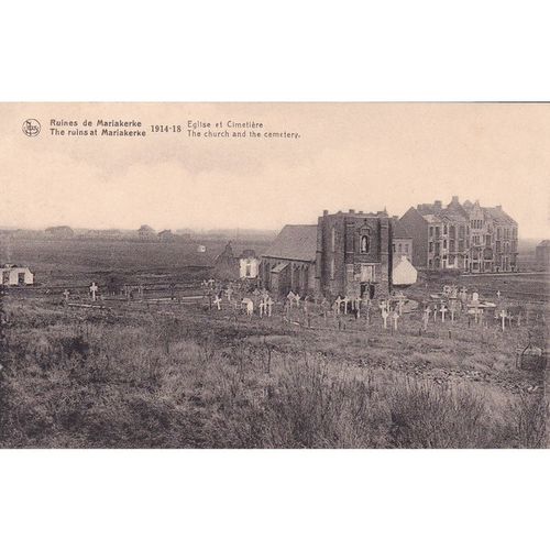 Middelkerke Ruines The Church And The Cemetery War Damage Postcard (WD43)