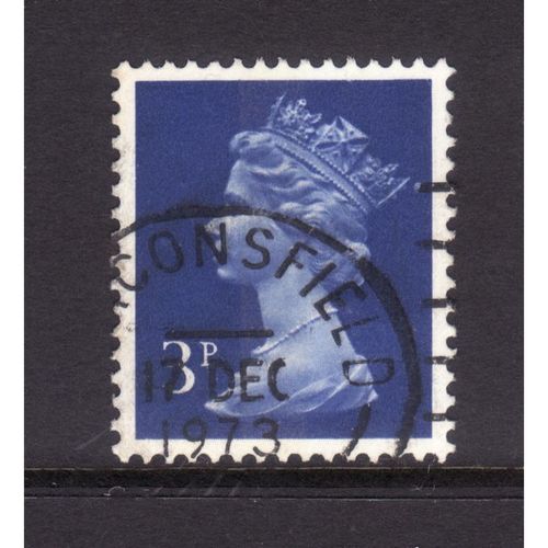 GREAT BRITAIN 1973 SG X856 3p ULTRAMARINE ONE CENTRE BAND FINE USED#3