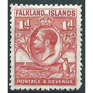 Falkland Islands 1929 SG117 1d Scarlet Mounted Mint .. ..