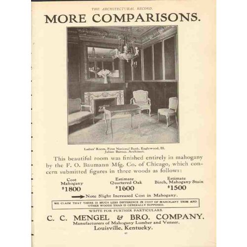 c c mengel brother company 1910 first nat bank englewood il vintage ad