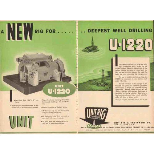 unit rig equipment company 1955 u1220 deepest well drilling vintage ad