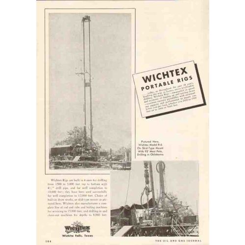 wichtex machinery company 1950 portable rigs drilling oil vintage ad