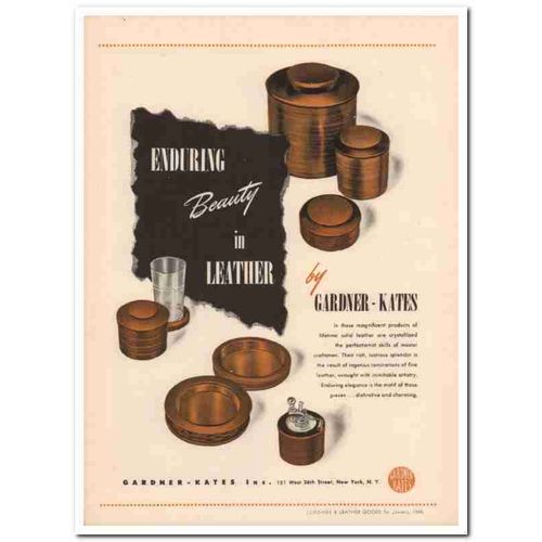 gardner-kates inc 1946 enduring beauty leather goods vintage ad