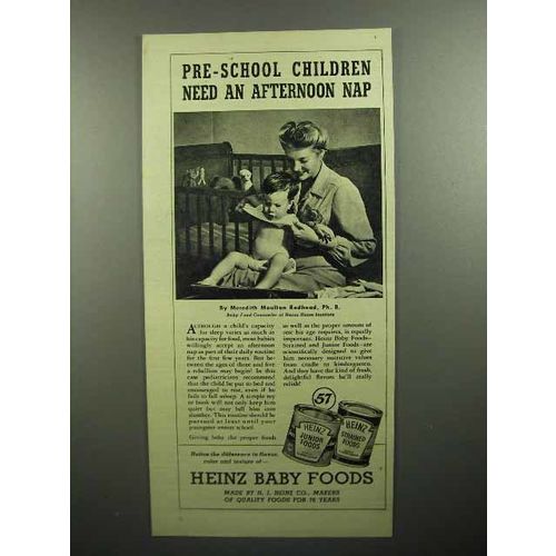 1946 Heinz Baby Food Ad - Need an Afternoon Nap