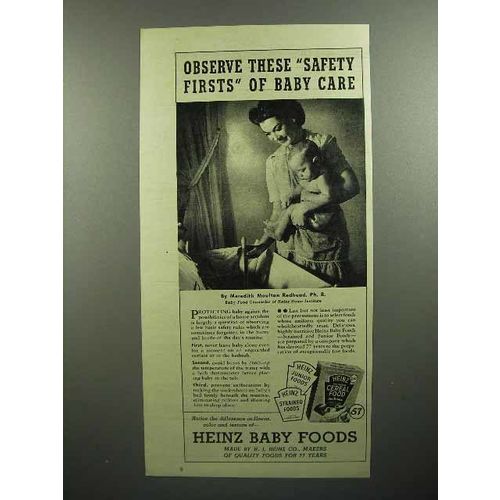1946 Heinz Baby Food Ad - Observe These Safety Firsts