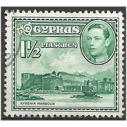 Cyprus 1951 SG155ab 1 1/2pi Green Very Fine Used . .. .