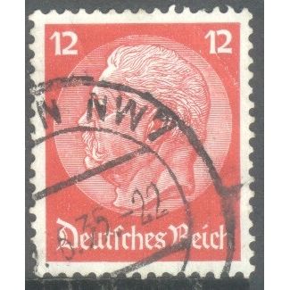 Germany 1934 - 12pf carmine - President Von Hindenburg - used 9