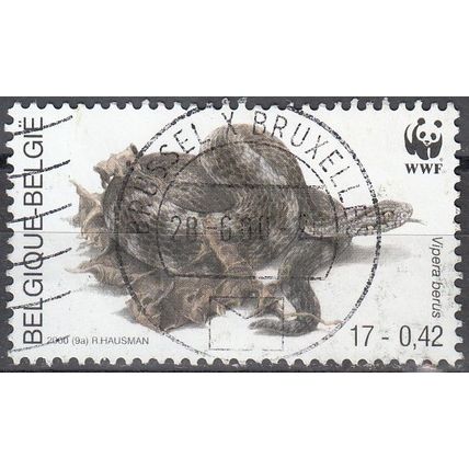 Belgique 2000 Michel 2947 O Cote (2008) 0.50 € WWF Vipère péliade Cachet rond