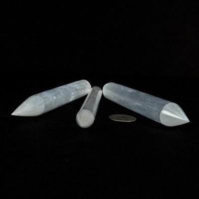 Selenite Pencil Point Wand | 6" Long | Morocco[ ]