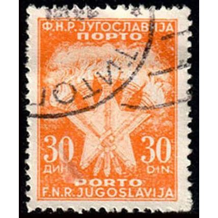Yugoslavia 1951 Postage Due 30D Used. Stamp Torches with Star