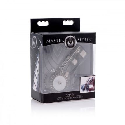 Spikes Double Finger Pinwheel Pin Wheel Massaging Tool Metal Wartenberg BDSM S&M