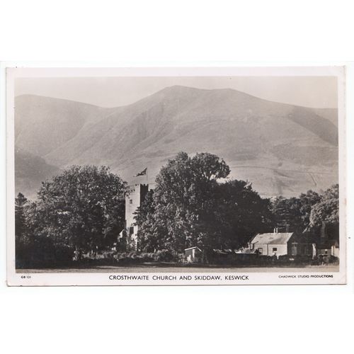 Crosthwaite Church and Skiddaw Keswick Postcard RP Cumbria