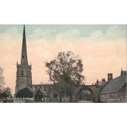 Vintage PC - The Church & Archway, Repton, Yorkshire