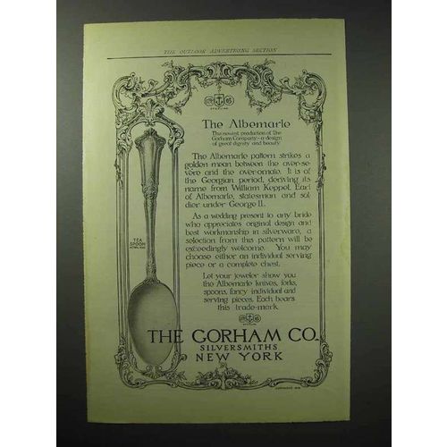 1914 Gorham Silver Ad - The Albermarle, Tea Spoon