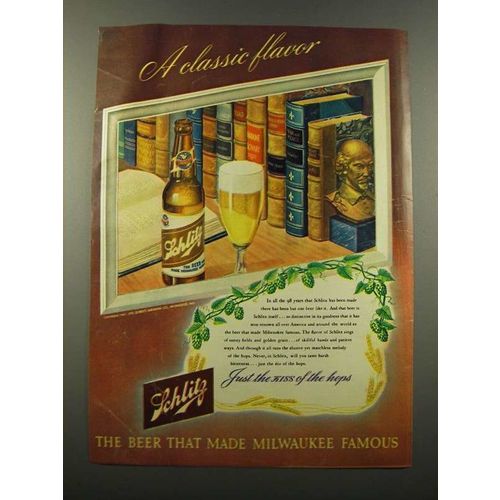 1947 Schlitz Beer Ad - A Classic Flavor
