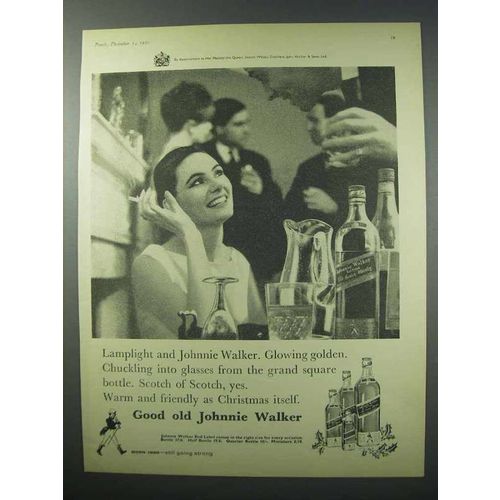 1960 Johnnie Walker Scotch Ad - Lamplight