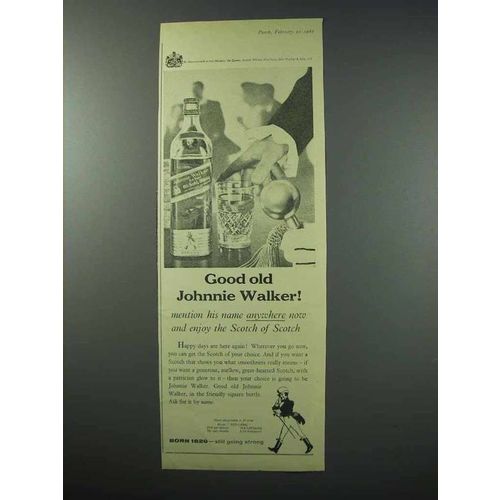 1960 Johnnie Walker Scotch Ad - Good Old Johnnie