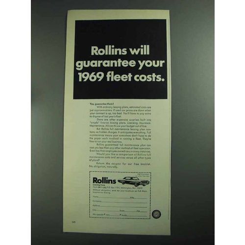 1968 Rollins Leasing Corp. Ad - Your Fleet Costs
