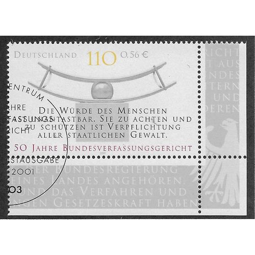 GER 2001 110pf '50TH ANN OF THE FEDERAL CONSTITUTIONAL' FINE USED (EBID53-924)