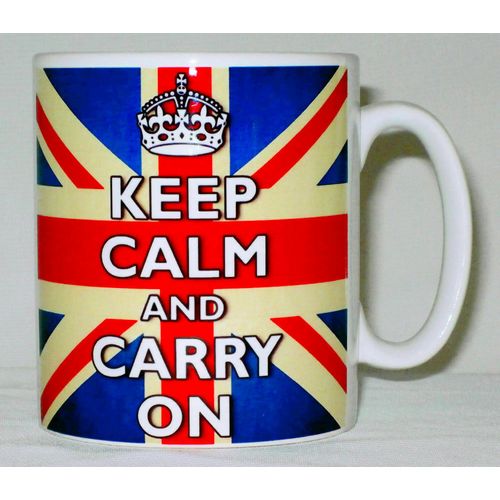Keep Calm And Carry On Mug Can Personalise Great Patriotic Union Flag Jack Gift